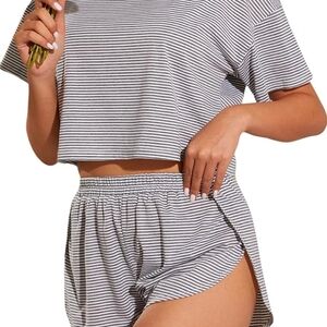 Casual Striped Women's Pajama Set